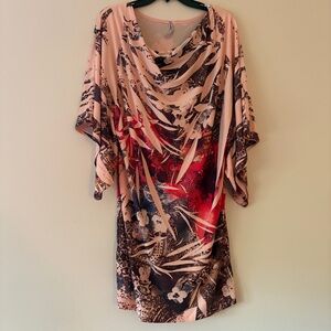 Yummy Plus Multicolor Abstract Print Tunic Top / Mini Dress 1X
